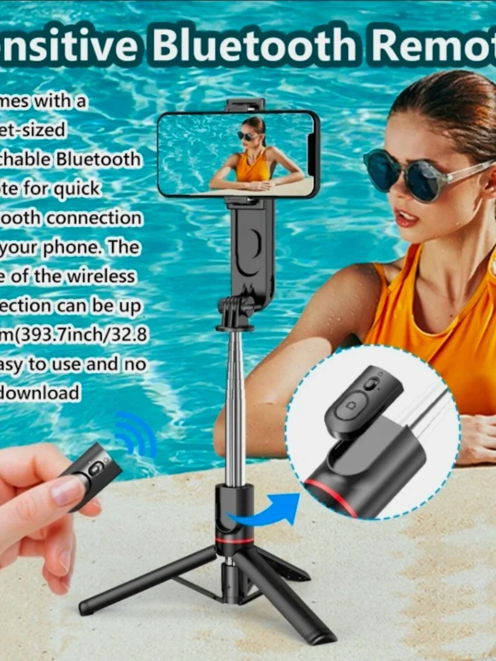 Selfie Stick Mini Tripod Photo Live with Fill Light Wireless Bluetooth Remote